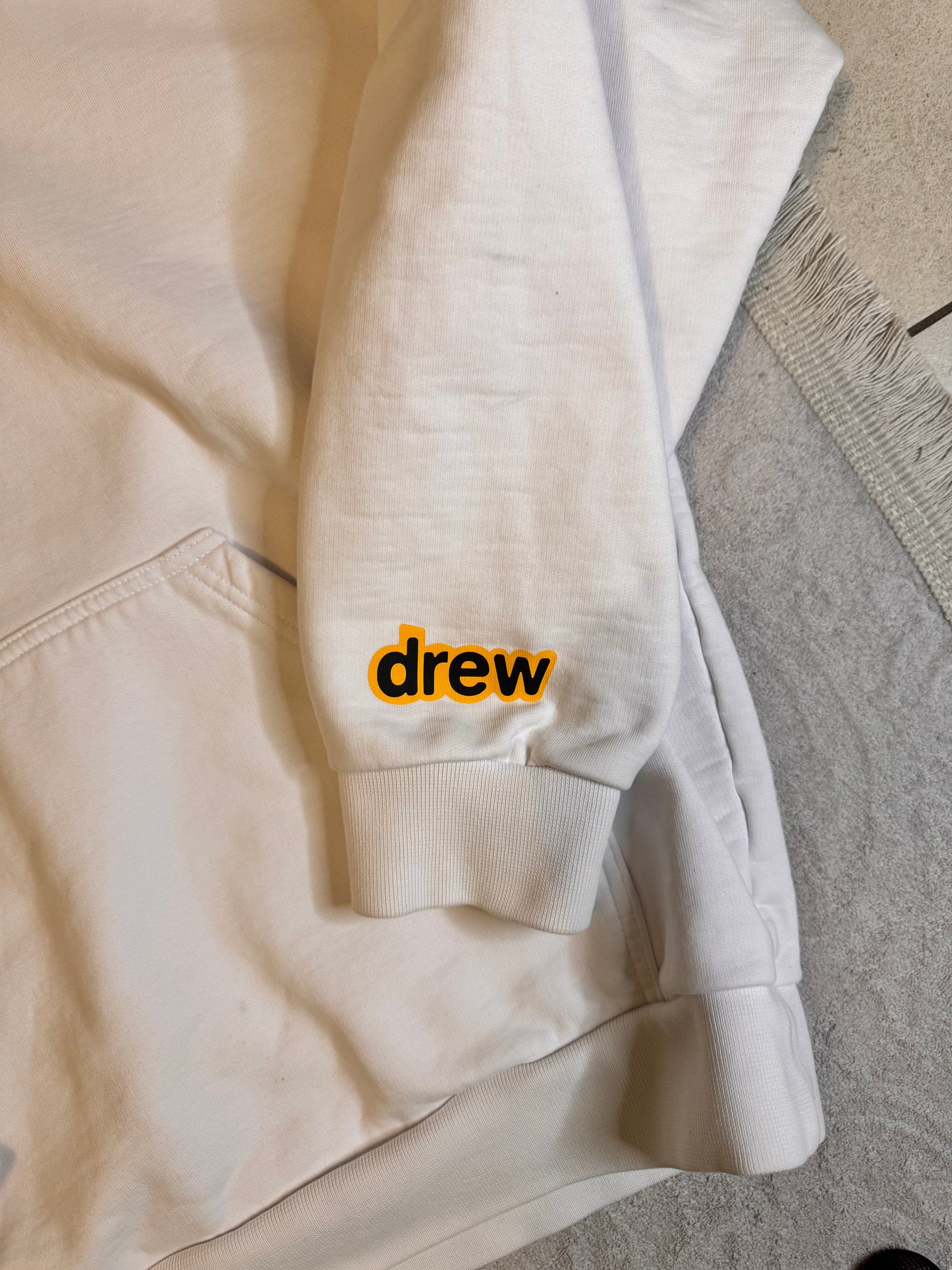 preloved Drew House Hoodie - Weiss mit Smiley-Logo