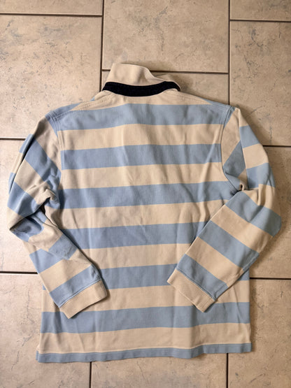 preloved Lacoste Sweatshirt mit Streifenmuster – Blau/Beige