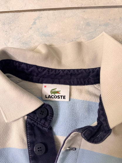 preloved Lacoste Sweatshirt mit Streifenmuster – Blau/Beige